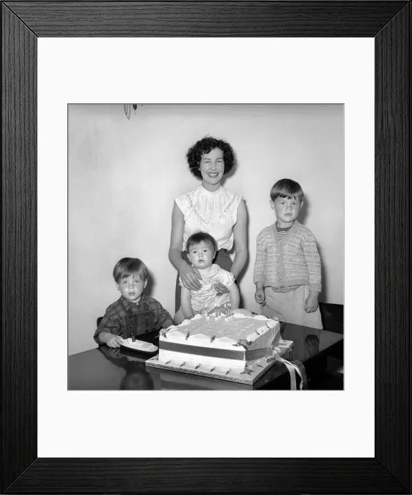 Framed Print : Childrens Birthday Party: Mrs. Meachim and her three sons all have the same birthday