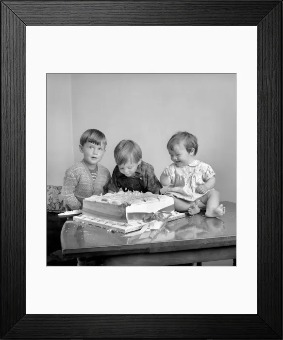 Framed Print : Childrens Birthday Party: Mrs. Meachim and her three sons all have the same birthday