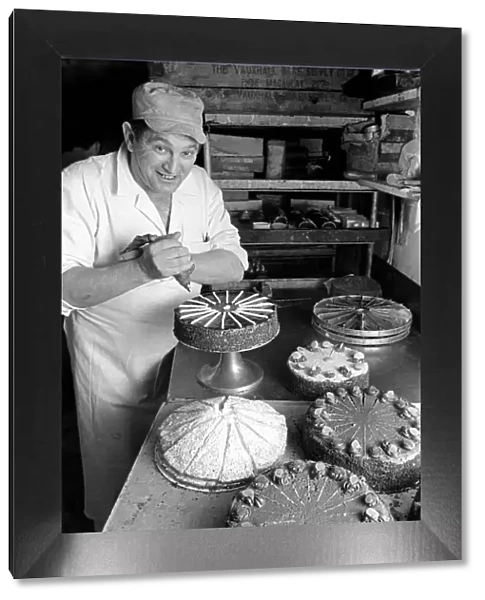 Pastry Chef seen here at work in his Kitchen. 1967 A1330-011