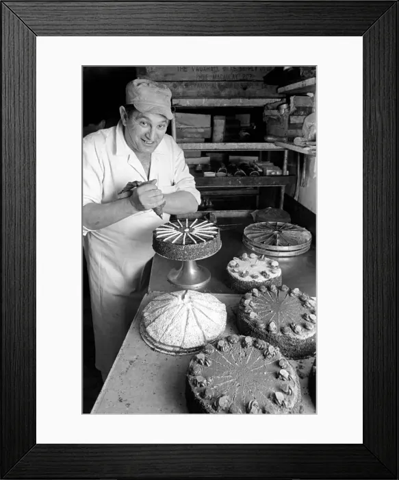 Framed Print : Pastry Chef seen here at work in his Kitchen. 1967 A1330-011 Framed Print : Pastry Chef seen here at work in his Kitchen. 1967 A1330-011
