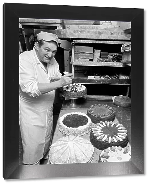 Pastry Chef seen here at work in his Kitchen. 1967 A1330-005