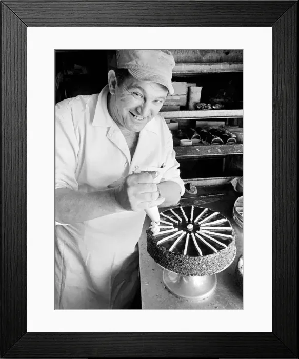 Framed Print : Pastry Chef seen here at work in his Kitchen. 1967 A1330-002 Framed Print : Pastry Chef seen here at work in his Kitchen. 1967 A1330-002