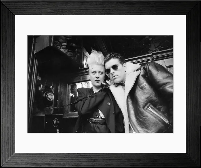 Framed Print : Alannah Currie and Tom Bailey who form pop duo The Thompson Twins pictured inside