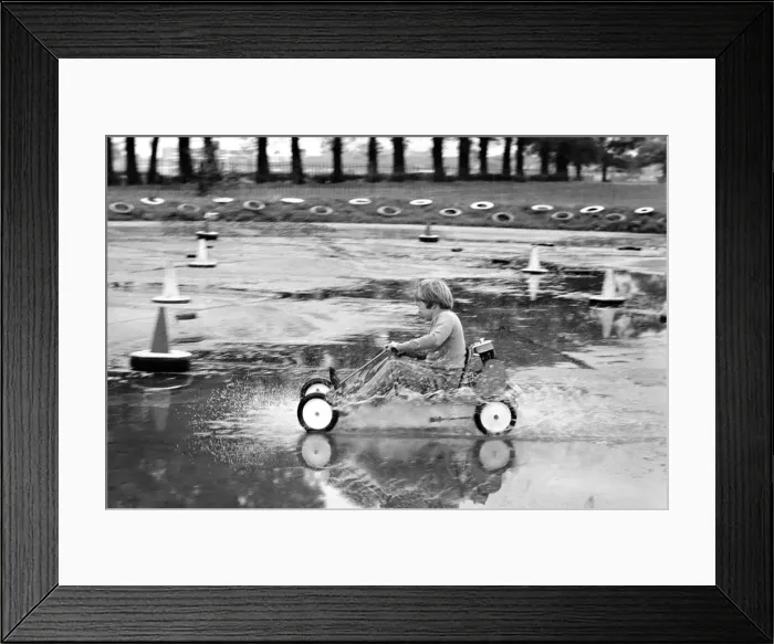 Framed Print : ChildrenIs Go-kart: Robert Spicer, aged 7, on the Skid Pan. October 1972 72-10290-005 Framed Print : ChildrenIs Go-kart: Robert Spicer, aged 7, on the Skid Pan. October 1972 72-10290-005