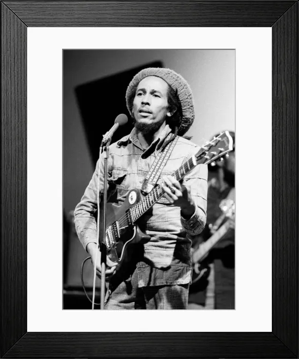 Framed Print : Jamaican singer Bob Marley seen here performing in London Framed Print : Jamaican singer Bob Marley seen here performing in London