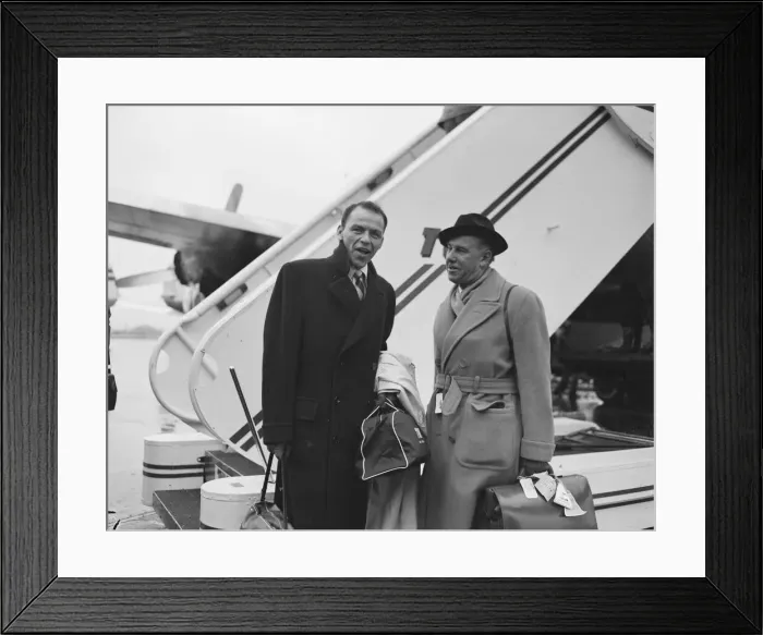 Framed Print : Singer Frank Sinatra seen here with Sunday People journalisrt Arthur Helliwell about to Framed Print : Singer Frank Sinatra seen here with Sunday People journalisrt Arthur Helliwell about to