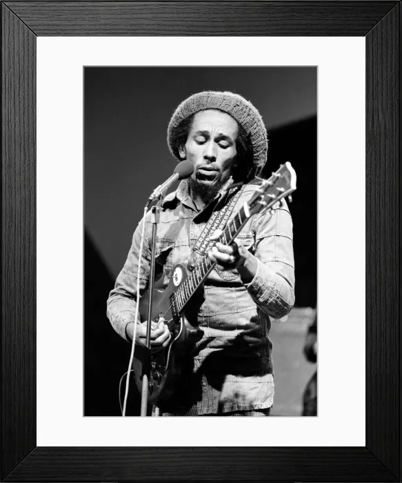 Framed Print : Jamaican singer Bob Marley seen here performing in London Framed Print : Jamaican singer Bob Marley seen here performing in London