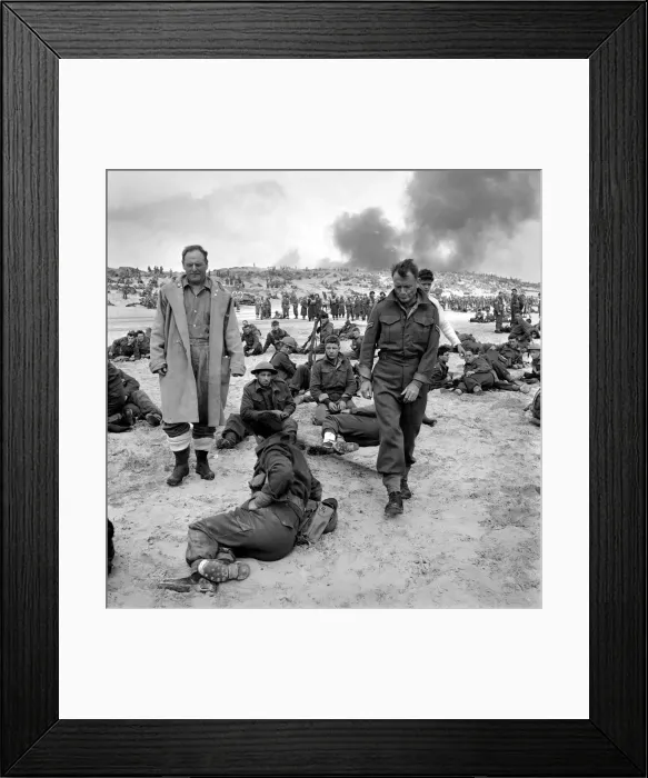 Framed Print : John Mills and Bernard Lee seen here during the filming of Dunkirk Framed Print : John Mills and Bernard Lee seen here during the filming of Dunkirk