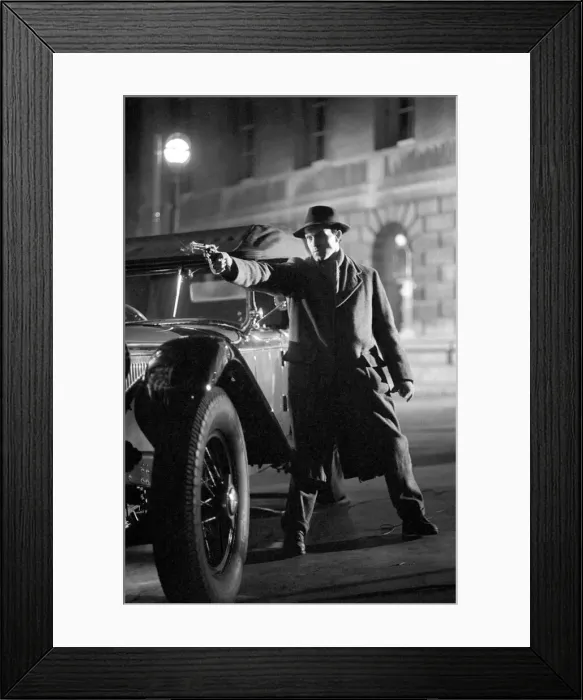 Framed Print : Filming of the Assassination of Zog on the Streets of London. February 1987 Framed Print : Filming of the Assassination of Zog on the Streets of London. February 1987