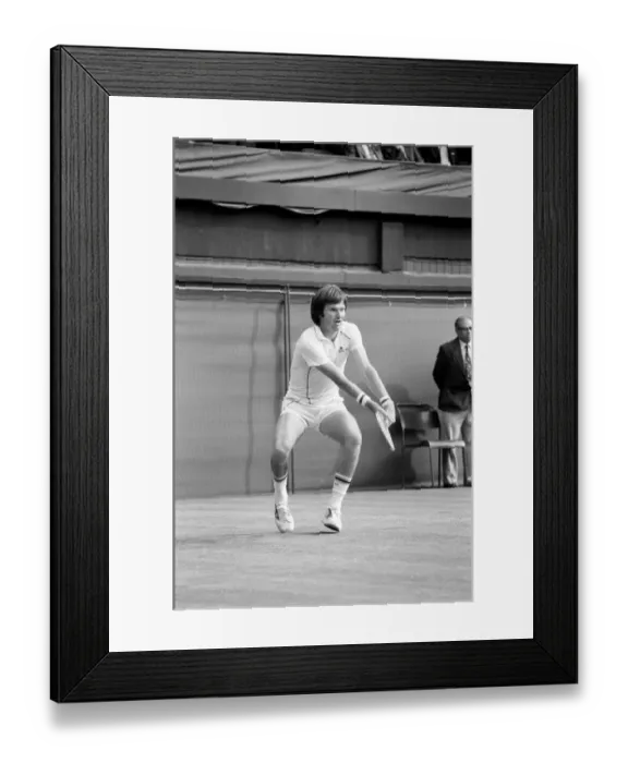 Framed Print : Wimbledon 8th Day: Frawley on Mayotte: Jimmy Connors in action today against Amritraj Framed Print : Wimbledon 8th Day: Frawley on Mayotte: Jimmy Connors in action today against Amritraj