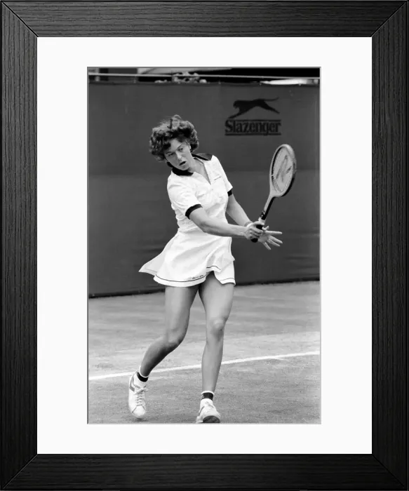 Framed Print : Wimbledon 6th Day: Miss Virginia Wade (GB) in action today. June 1981 81-3647-002 Framed Print : Wimbledon 6th Day: Miss Virginia Wade (GB) in action today. June 1981 81-3647-002