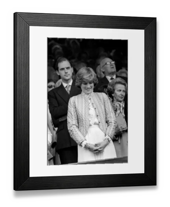 Framed Print : Lady Diana Spencer in the Royal Box on Centre Court at the Wimbledon Tennis Championships