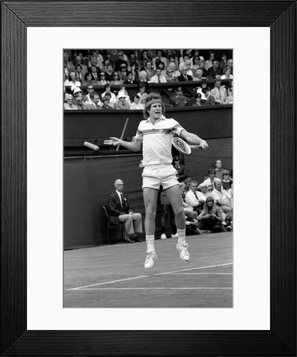 Framed Print : Wimbledon 3rd Day: John McEnroe in action. June 1981 81-3579-007 Framed Print : Wimbledon 3rd Day: John McEnroe in action. June 1981 81-3579-007