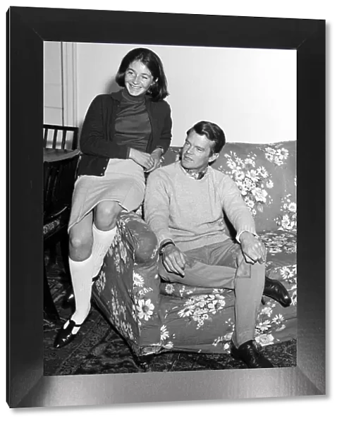 Historian Allan Clark 37 seen here at home with his wife Caroline Jayne. April 18th 1965