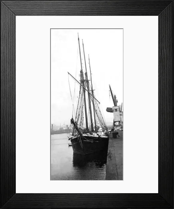 Framed Print : The three-masted schooner sailing ship GAD, which has arrived at Tyne Dock with a cargo Framed Print : The three-masted schooner sailing ship GAD, which has arrived at Tyne Dock with a cargo