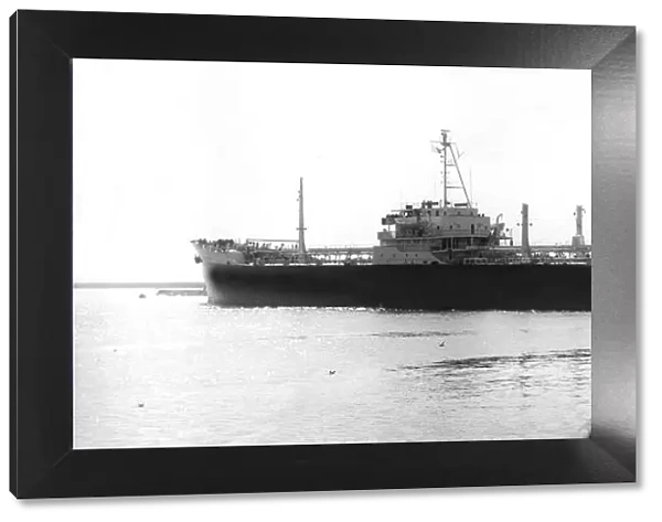 The tanker Clymeme leaving the river Tyne in 1961