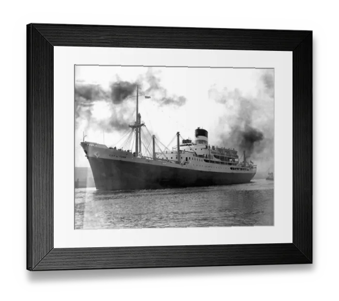 Framed Print : The newly completed liner City of York now on her maiden voyage to South Africa in 1953 Framed Print : The newly completed liner City of York now on her maiden voyage to South Africa in 1953