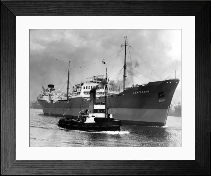 Framed Print : The new tanker Athelking moves downstream for her sea trials