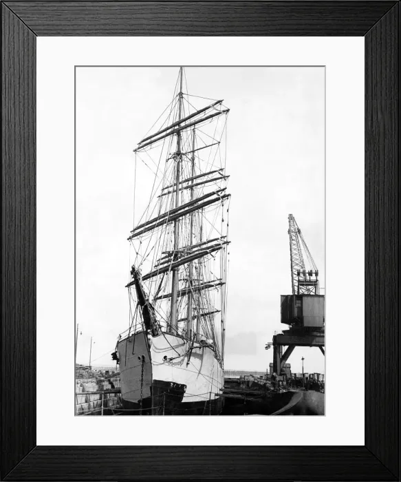 Framed Print : The sailing ship windjammer Grace Harwar in dry-dock at South Bank, River Tyne