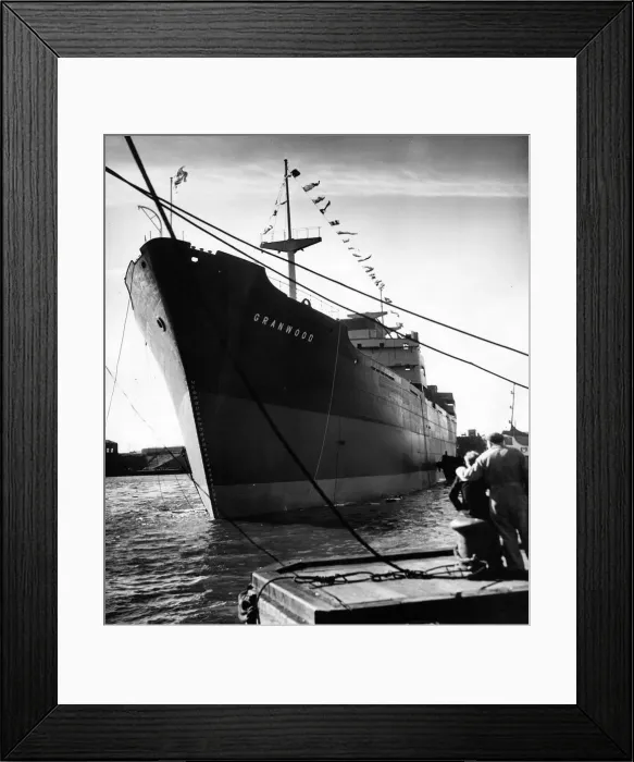 Framed Print : The ship Granwood is seen in the River Tyne after being launched at John Readhead & Sons