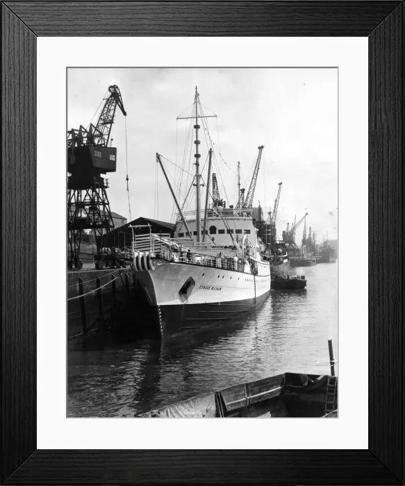 Framed Print : The cable ship Edward Wilshaw which was officially handed over at Newcastle Quayside by