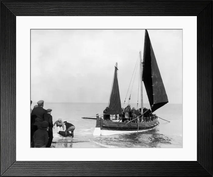 Framed Print : The Kessingland Lifeboat Hugh Taylor out on exercise. 12 March 1934 Framed Print : The Kessingland Lifeboat Hugh Taylor out on exercise. 12 March 1934