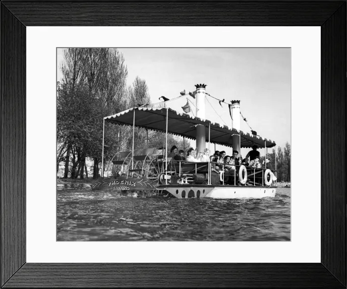 Framed Print : The Phoenix, home-made Mississipi river boat, on the lake in Barking, Essex Framed Print : The Phoenix, home-made Mississipi river boat, on the lake in Barking, Essex
