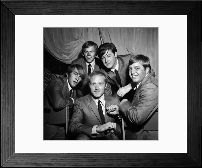 Framed Print : American pop group The Beach Boys at a photocall held at EMI House in Manchester Square