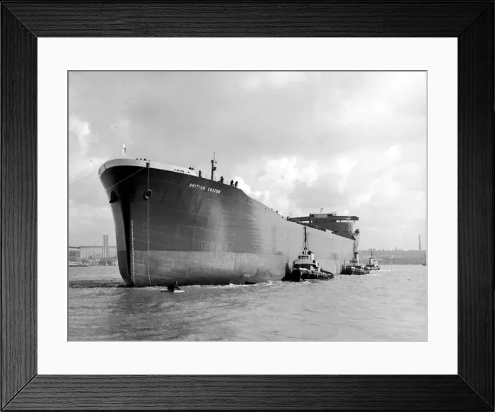Framed Print : The tanker British Ensign being launched at Birkenhead, Cheshire Framed Print : The tanker British Ensign being launched at Birkenhead, Cheshire