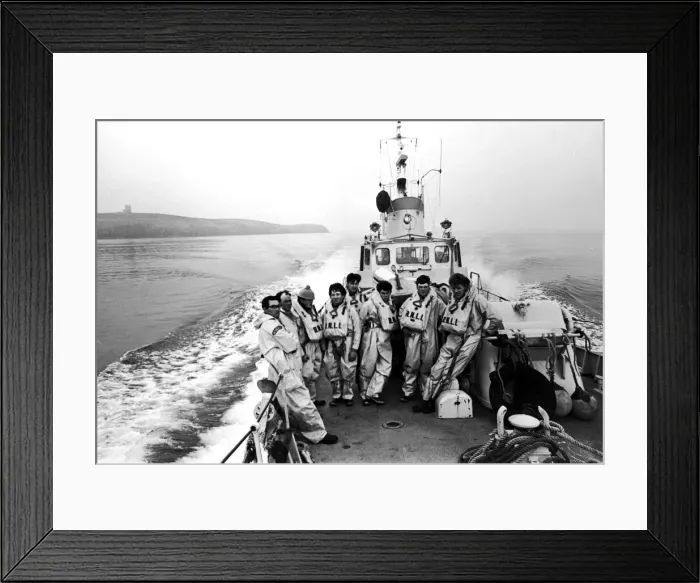Framed Print : The new lifeboatmen of Longhope, the tiny village on the Orkney island of Hoy Framed Print : The new lifeboatmen of Longhope, the tiny village on the Orkney island of Hoy