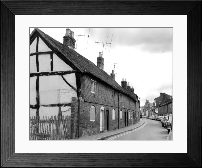 Framed Print : Part of Ely Street in Stratford-upon-Avon, will soon look almost as it did nearly 500 Framed Print : Part of Ely Street in Stratford-upon-Avon, will soon look almost as it did nearly 500