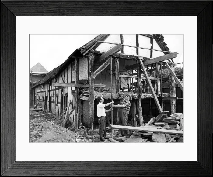 Framed Print : Part of Ely Street in Stratford-upon-Avon, will soon look almost as it did nearly 500 Framed Print : Part of Ely Street in Stratford-upon-Avon, will soon look almost as it did nearly 500