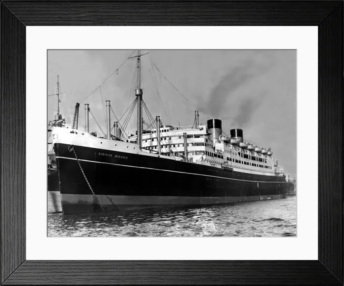 Framed Print : The 27, 000 tons motor liner ship the Dominion Monarch built at a Wallsend shipyard Framed Print : The 27, 000 tons motor liner ship the Dominion Monarch built at a Wallsend shipyard