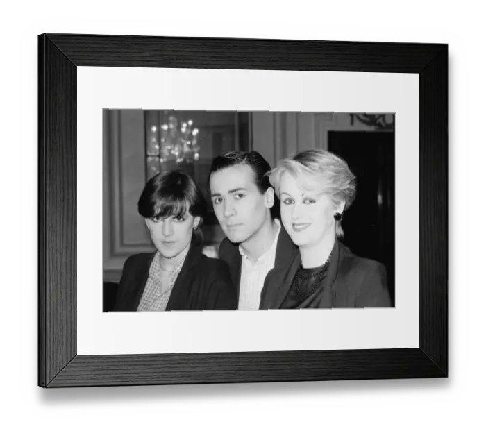 Framed Print : The Human League-(l-r) Joanne Catherall, Philip Oakey and Susanne Sulley Framed Print : The Human League-(l-r) Joanne Catherall, Philip Oakey and Susanne Sulley