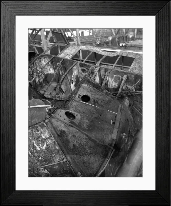 Framed Print : The Queenmoor a 4, 862 tons Moor Line ship on the River Tyne to undergo repairs for fire