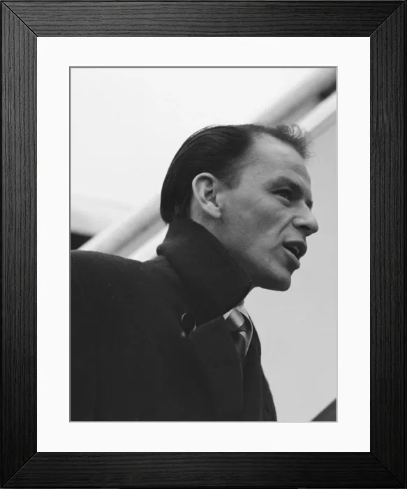 Framed Print : Singer Frank Sinatra seen here about to board a TWA flight to New York at London Airport Framed Print : Singer Frank Sinatra seen here about to board a TWA flight to New York at London Airport