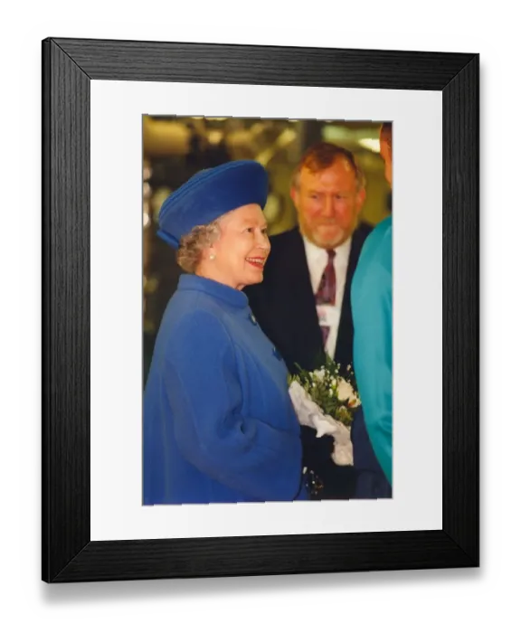 Framed Print : Queen Elizabeth II and Prince Philip officially open the Siemens plant in Wallsend with