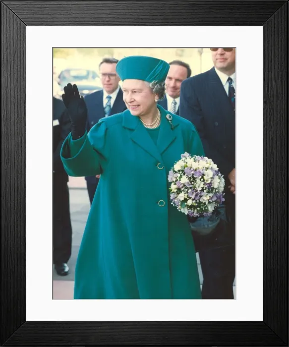 Framed Print : Queen Elizabeth II and Prince Philip visit the North East 18 May 1993 - The Queen is Framed Print : Queen Elizabeth II and Prince Philip visit the North East 18 May 1993 - The Queen is