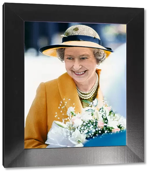 Queen Elizabeth II visits Newcastle Central Station as part of a 12-stop tour to mark