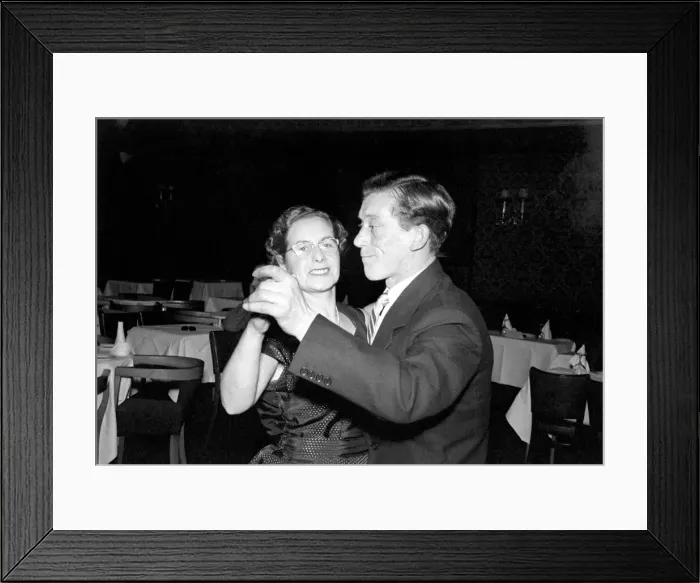 Framed Print : Couple dancing: Mr. and Mrs. Brown celebrating their wedding anniversary. 1956 A283-003 Framed Print : Couple dancing: Mr. and Mrs. Brown celebrating their wedding anniversary. 1956 A283-003