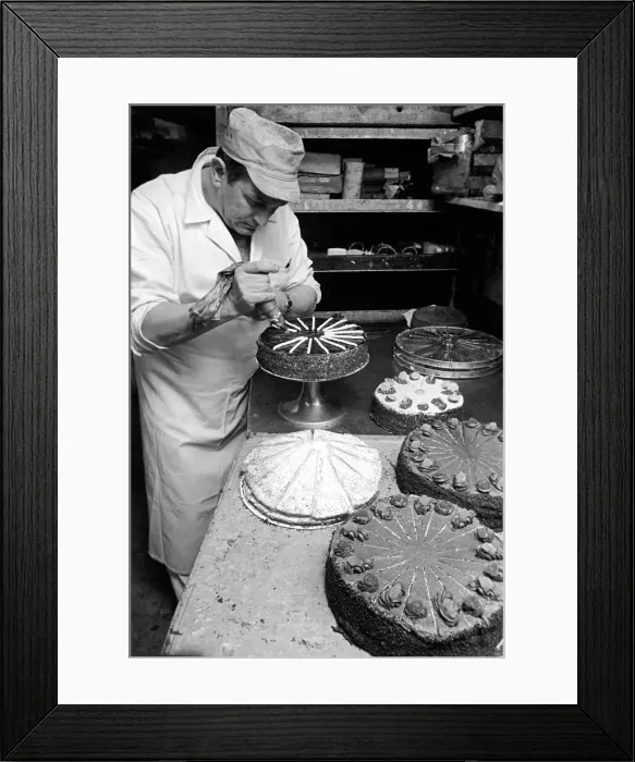 Framed Print : Pastry Chef seen here at work in his Kitchen. 1967 A1330-010 Framed Print : Pastry Chef seen here at work in his Kitchen. 1967 A1330-010