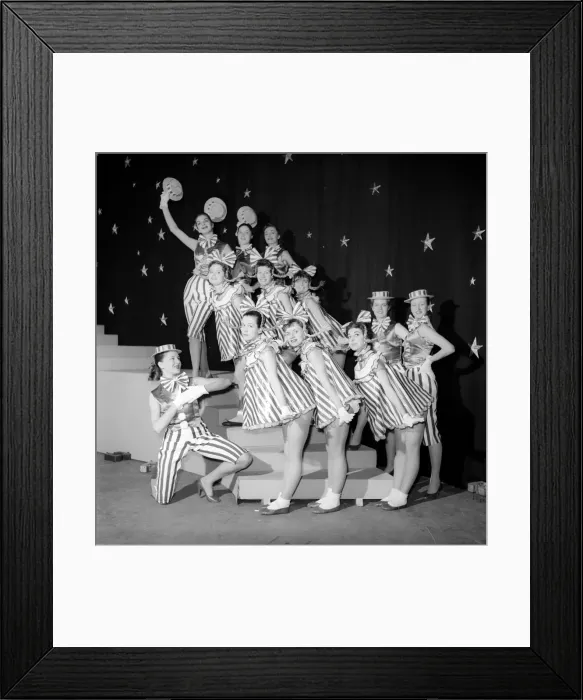 Framed Print : The Saturday Girls'dance troupe seen here at the ITV Studios in Wood Green Framed Print : The Saturday Girls'dance troupe seen here at the ITV Studios in Wood Green