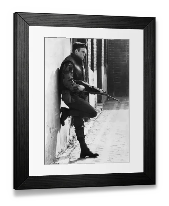 Framed Print : Paratrooper Special: Soldier says: On patrol the street becomes a living animal Framed Print : Paratrooper Special: Soldier says: On patrol the street becomes a living animal