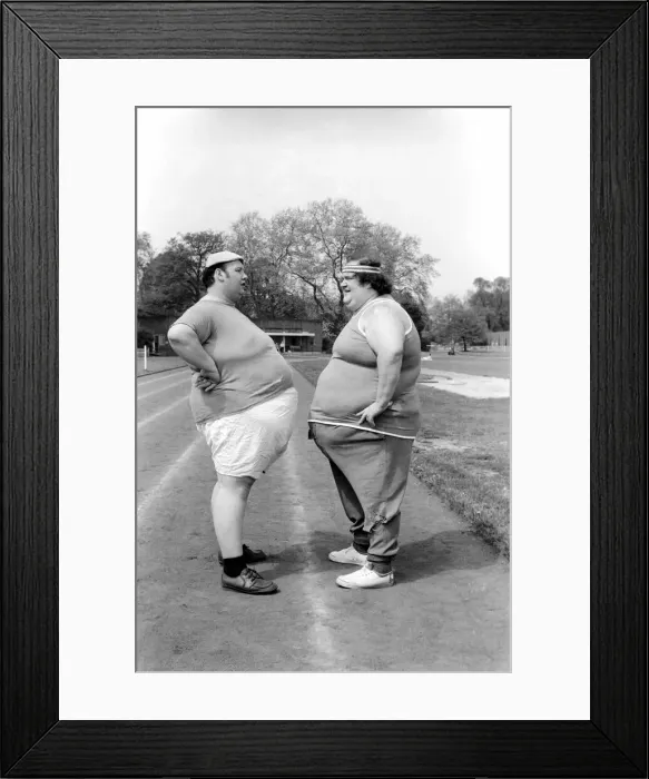 Framed Print : Jogger-nauts: John Robinson sports writer with Colin Taylor jogging in Battersea Park