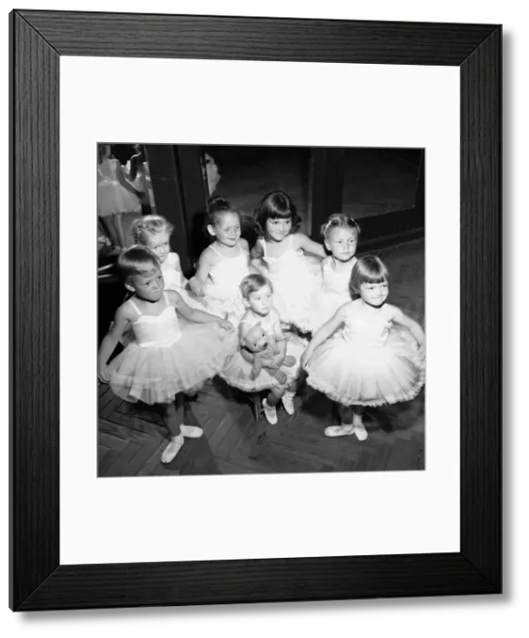 Framed Print : Young girls at the Slocombe School of Ballet, Cardiff 10th July 1960 Framed Print : Young girls at the Slocombe School of Ballet, Cardiff 10th July 1960