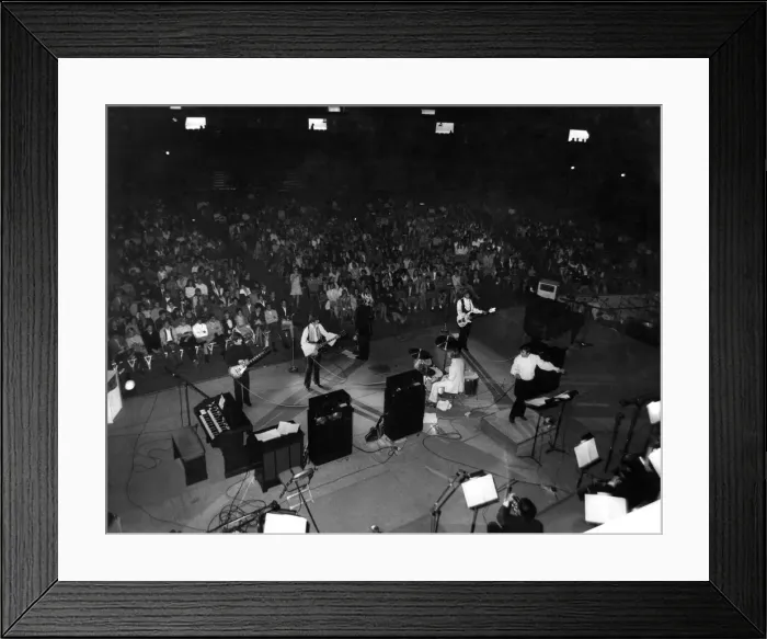 Framed Print : A general scene showing the Bee Gees during their performance at the Anaheim Convention Framed Print : A general scene showing the Bee Gees during their performance at the Anaheim Convention
