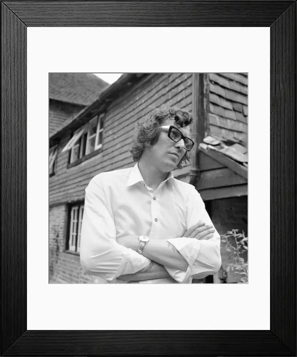 Framed Print : Rolling Stones: Brian Jones death. Tom Keylock, Stones gofer, outside Cotchford Farm Framed Print : Rolling Stones: Brian Jones death. Tom Keylock, Stones gofer, outside Cotchford Farm