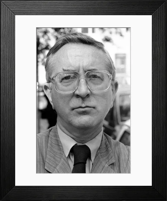 Framed Print : Thrillr writer Len Deighton pictured at the Carlton Towers Hotel in London