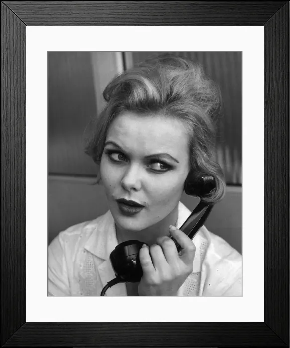 Framed Print : Applying Make up lessons with Jocylyne Wiseman. Woman talking on the telephone Framed Print : Applying Make up lessons with Jocylyne Wiseman. Woman talking on the telephone
