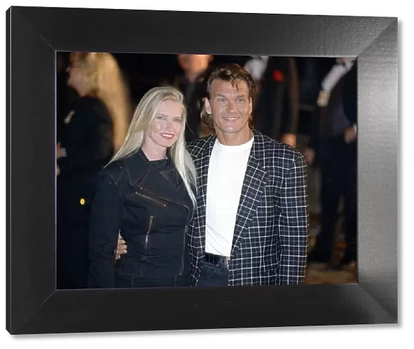 American actor Patrick Swayze arrives for the grand opening of the Planet Hollywood